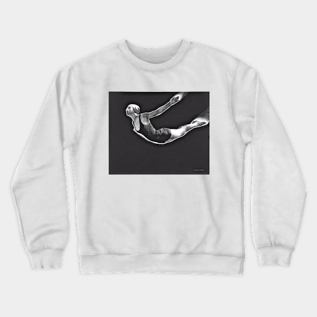 Swan Dive, Swimmer Mid Air, Mabel W. Jack 1939 Crewneck Sweatshirt by rocketshipretro